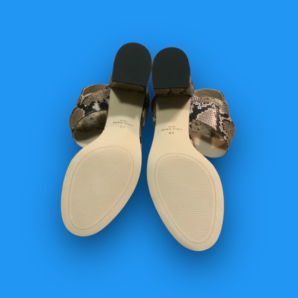 SOLD Cole Haan Avani City Snake Leather Heel Sandals - Picture 4 of 4